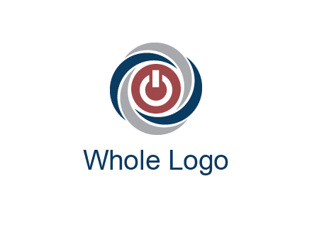 abstract circle swooshes inside power button logo