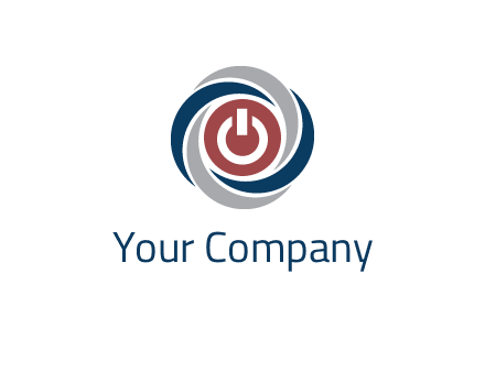 abstract circle swooshes inside power button logo