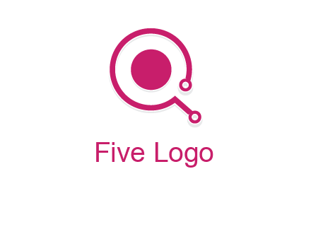 circle is placed inside a letter q shaped network node logo