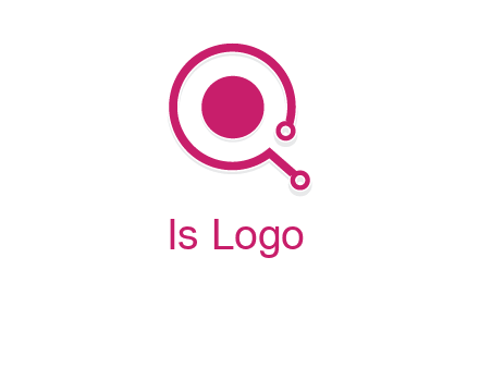 circle is placed inside a letter q shaped network node logo