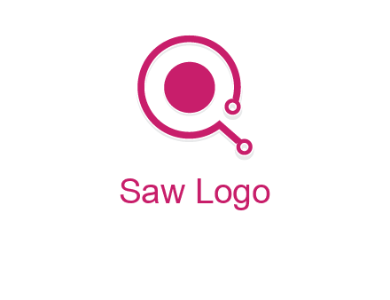circle is placed inside a letter q shaped network node logo