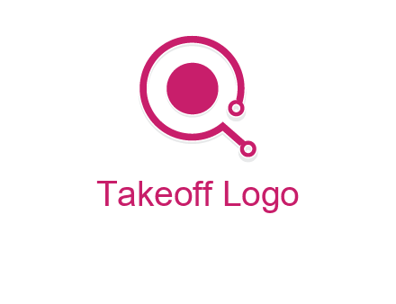 circle is placed inside a letter q shaped network node logo