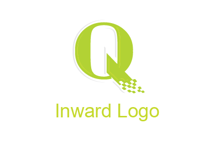 digital pixels inside the letter q logo