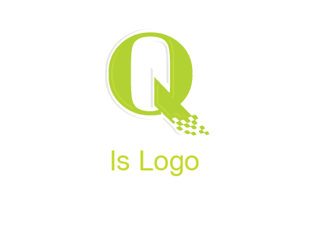 digital pixels inside the letter q logo