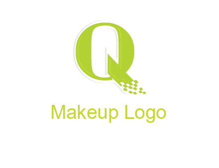 digital pixels inside the letter q logo