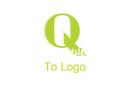 digital pixels inside the letter q logo