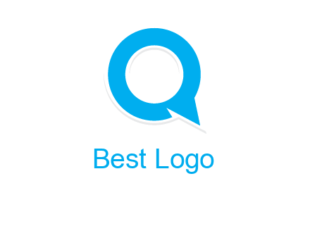 talking bubble is inside the letter q logo