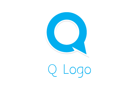 talking bubble is inside the letter q logo