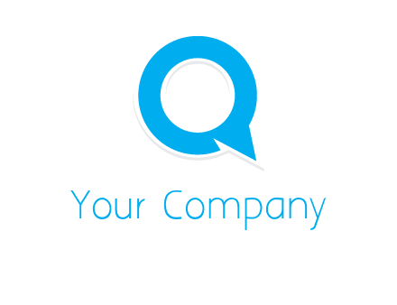 talking bubble is inside the letter q logo