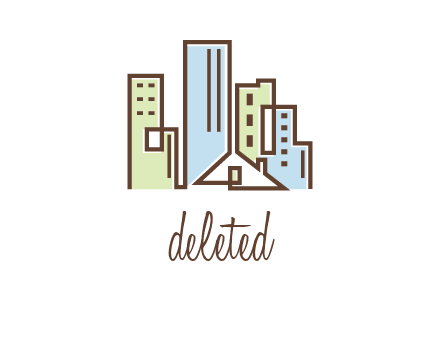 abstract line art buildings logo