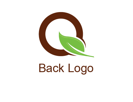 leaf and circle forming letter q logo