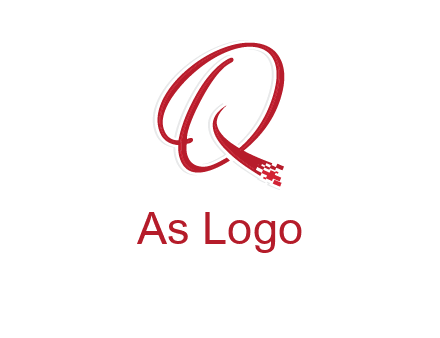 letter q with technology pixels logo