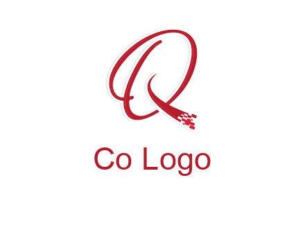 letter q with technology pixels logo