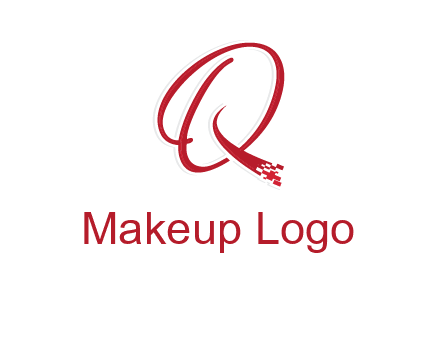 letter q with technology pixels logo