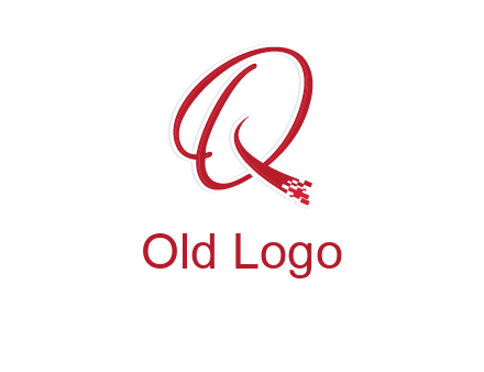 letter q with technology pixels logo
