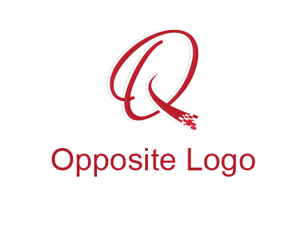letter q with technology pixels logo