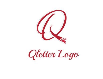 letter q with technology pixels logo