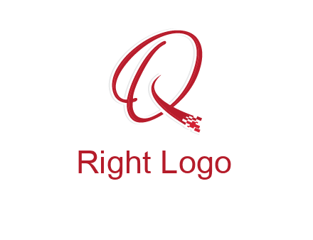 letter q with technology pixels logo