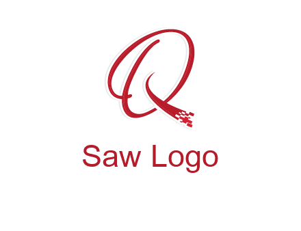 letter q with technology pixels logo