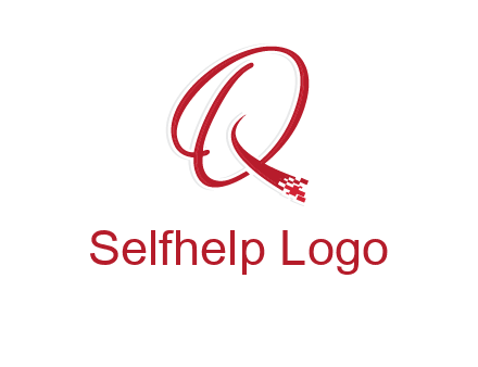 letter q with technology pixels logo