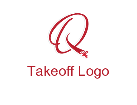 letter q with technology pixels logo