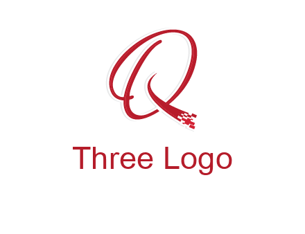 letter q with technology pixels logo