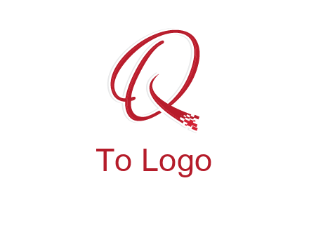 letter q with technology pixels logo