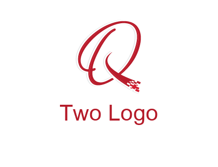 letter q with technology pixels logo