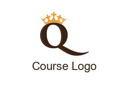 crown on letter q logo