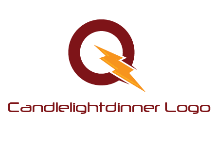circle and electric bolt forming letter q