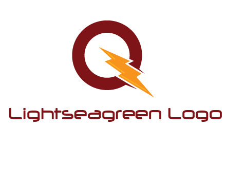 circle and electric bolt forming letter q