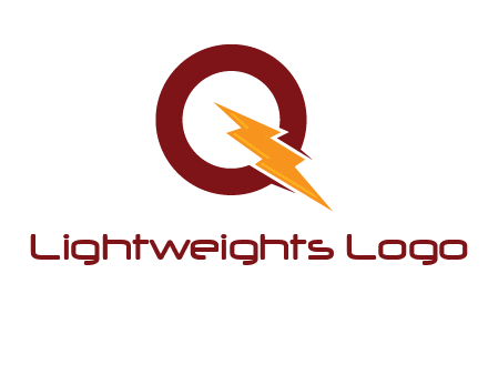 circle and electric bolt forming letter q