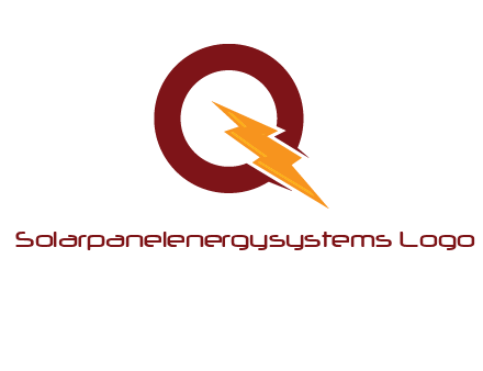 circle and electric bolt forming letter q