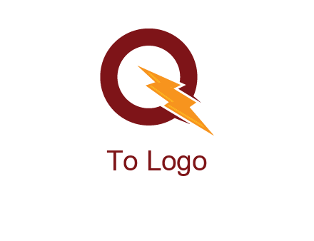 circle and electric bolt forming letter q