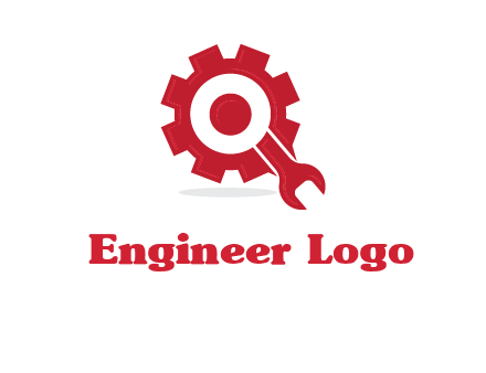 gear and wrench forming letter q logo