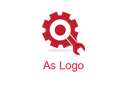 gear and wrench forming letter q logo