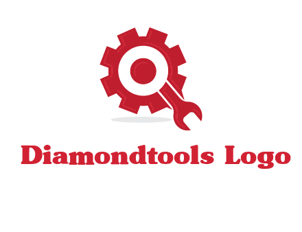 gear and wrench forming letter q logo