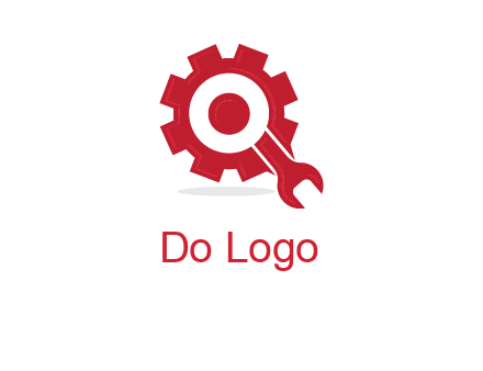 gear and wrench forming letter q logo