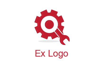 gear and wrench forming letter q logo