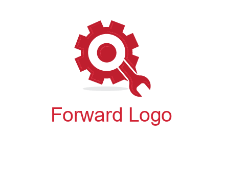 gear and wrench forming letter q logo