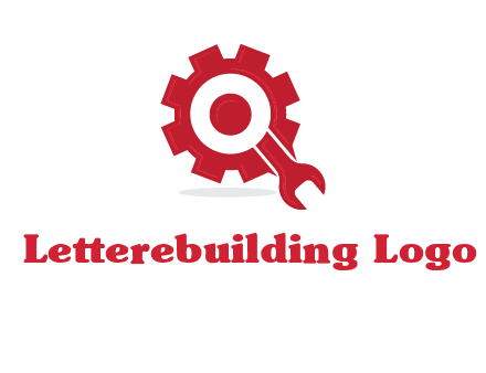 gear and wrench forming letter q logo