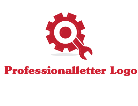 gear and wrench forming letter q logo