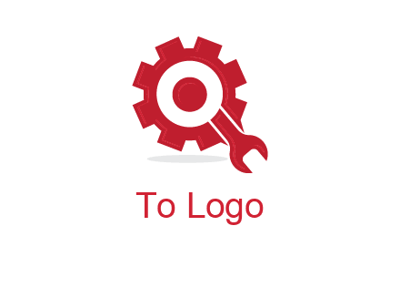 gear and wrench forming letter q logo