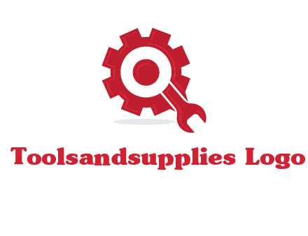 gear and wrench forming letter q logo