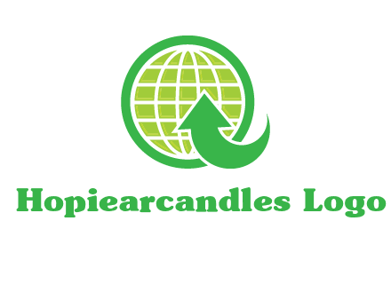 an arrow is placed in front of a globe embossed in a circle logo