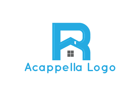 house merged with letter r logo