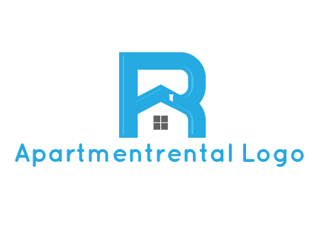 house merged with letter r logo