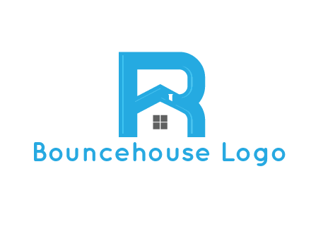 house merged with letter r logo