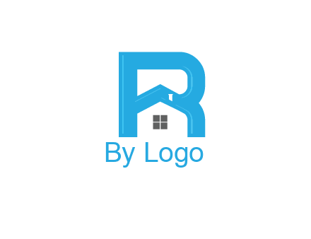 house merged with letter r logo