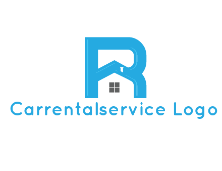 house merged with letter r logo